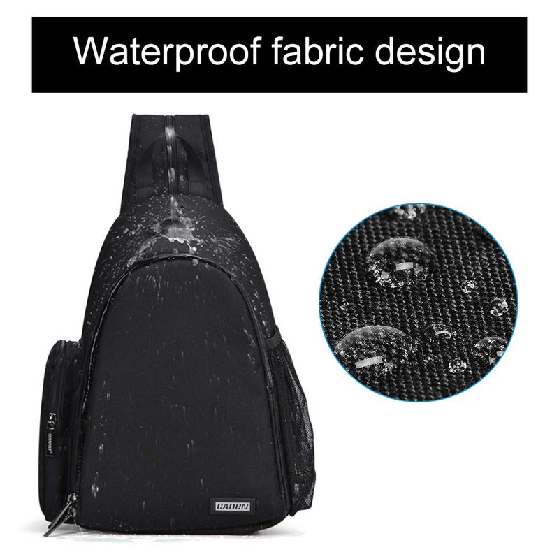 CADeN Camera Bag Sling Backpack, Camera Case Backpack with Tripod Holder for DSLR/SLR Mirrorless Cameras (Canon Nikon Sony Pentax) Black - Image 3